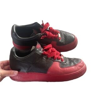 Vintage Nike Air Force 1 Size 9 Black and Red Shoes